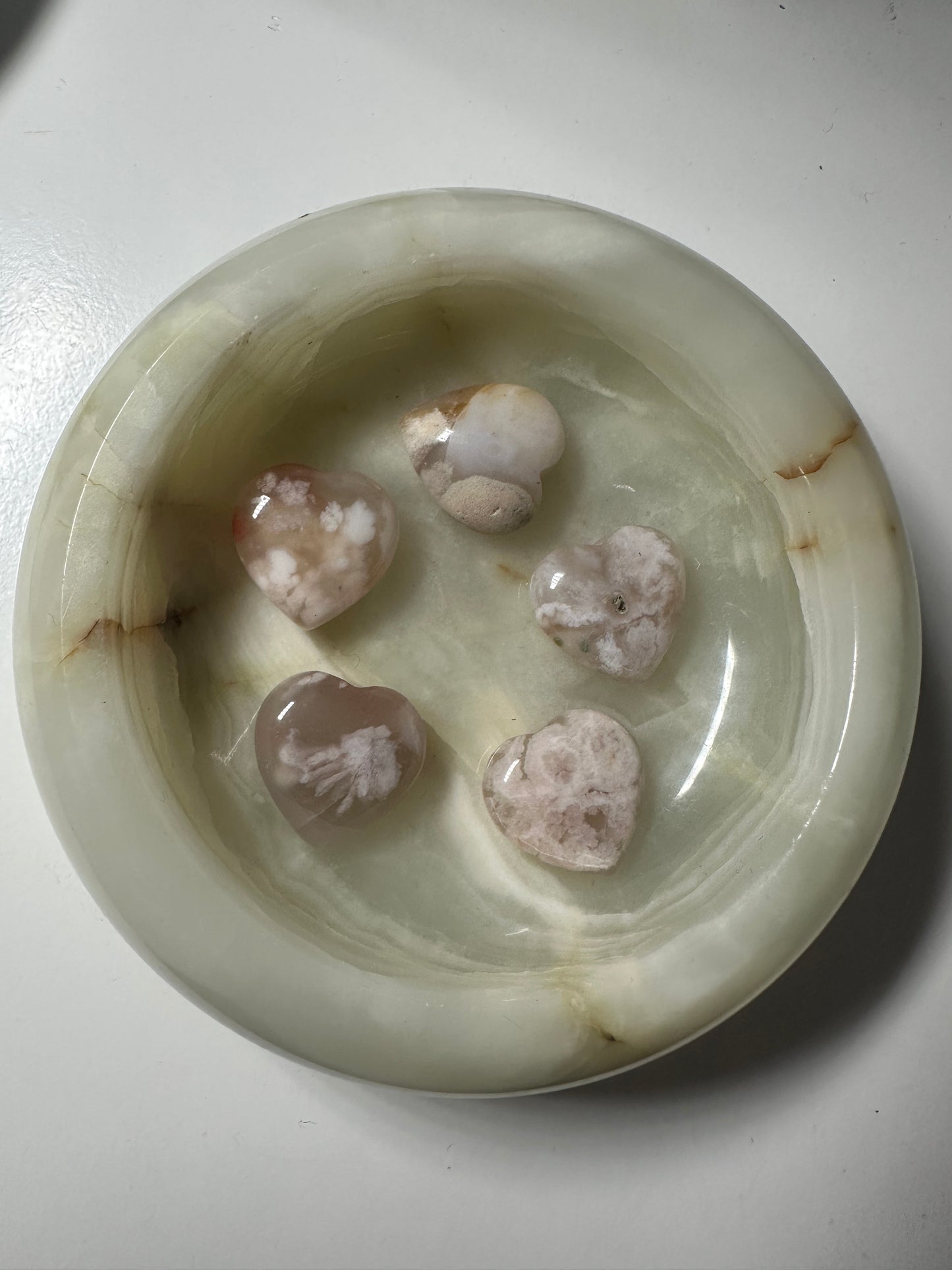 Mini Flower Agate Hearts
