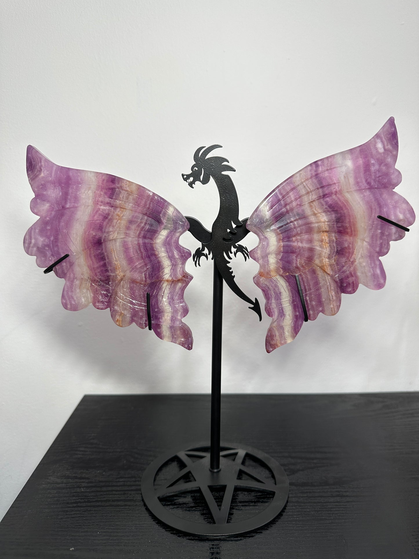 Large Purple Fluorite Wings With removable dragon 2
