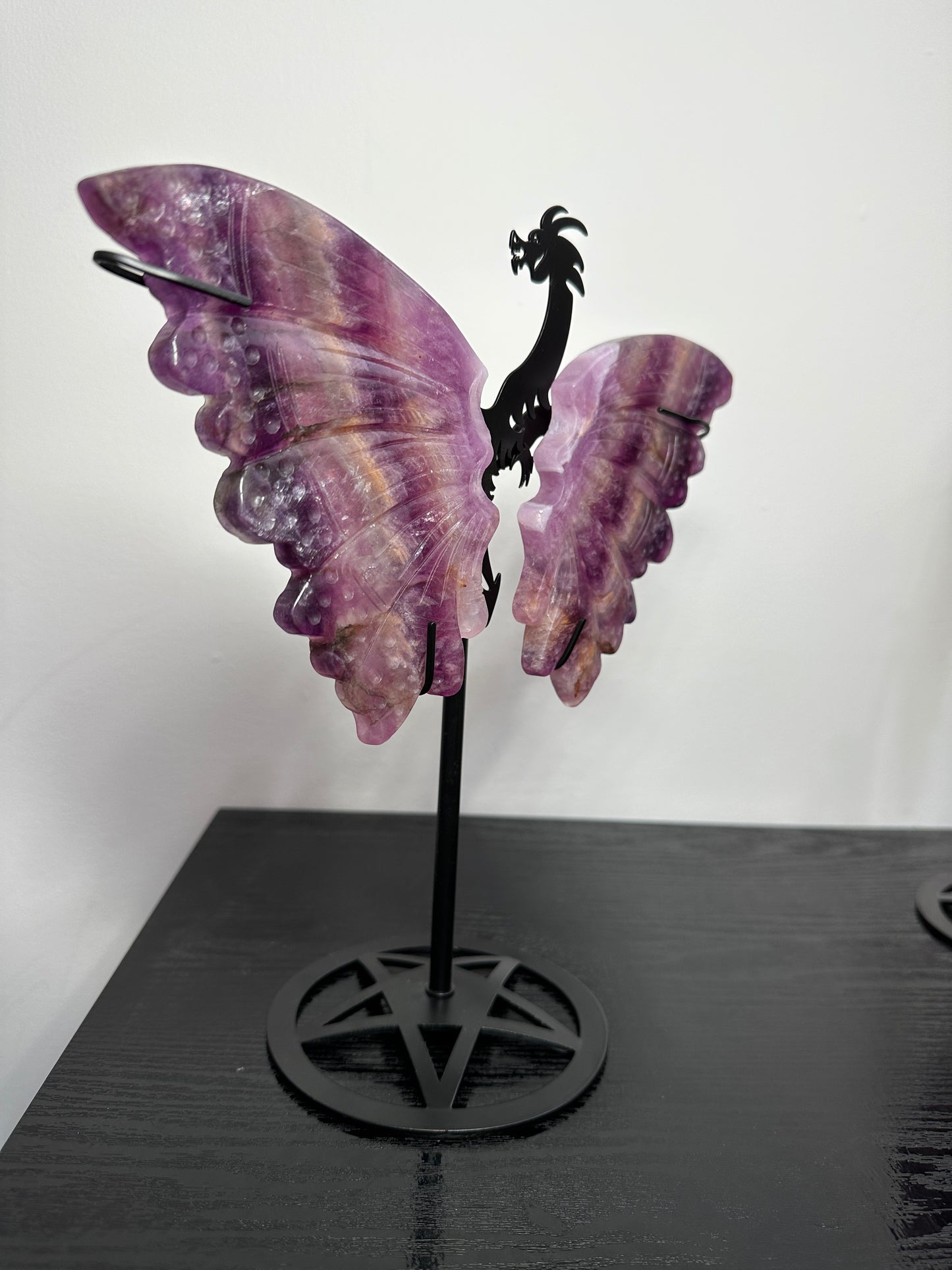 Large Purple Fluorite Wings With removable dragon