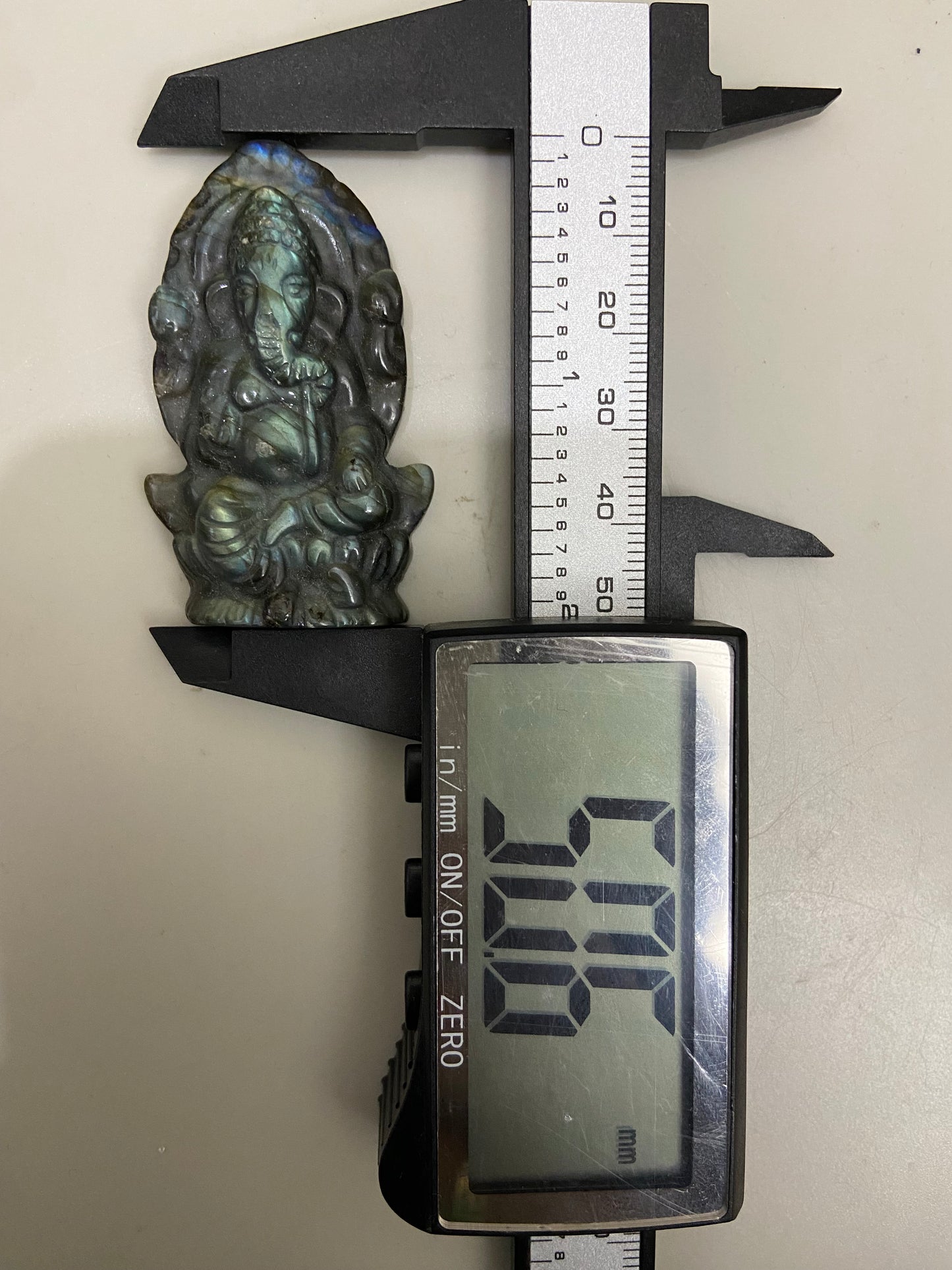 Labradorite Ganesha Elephant Carving