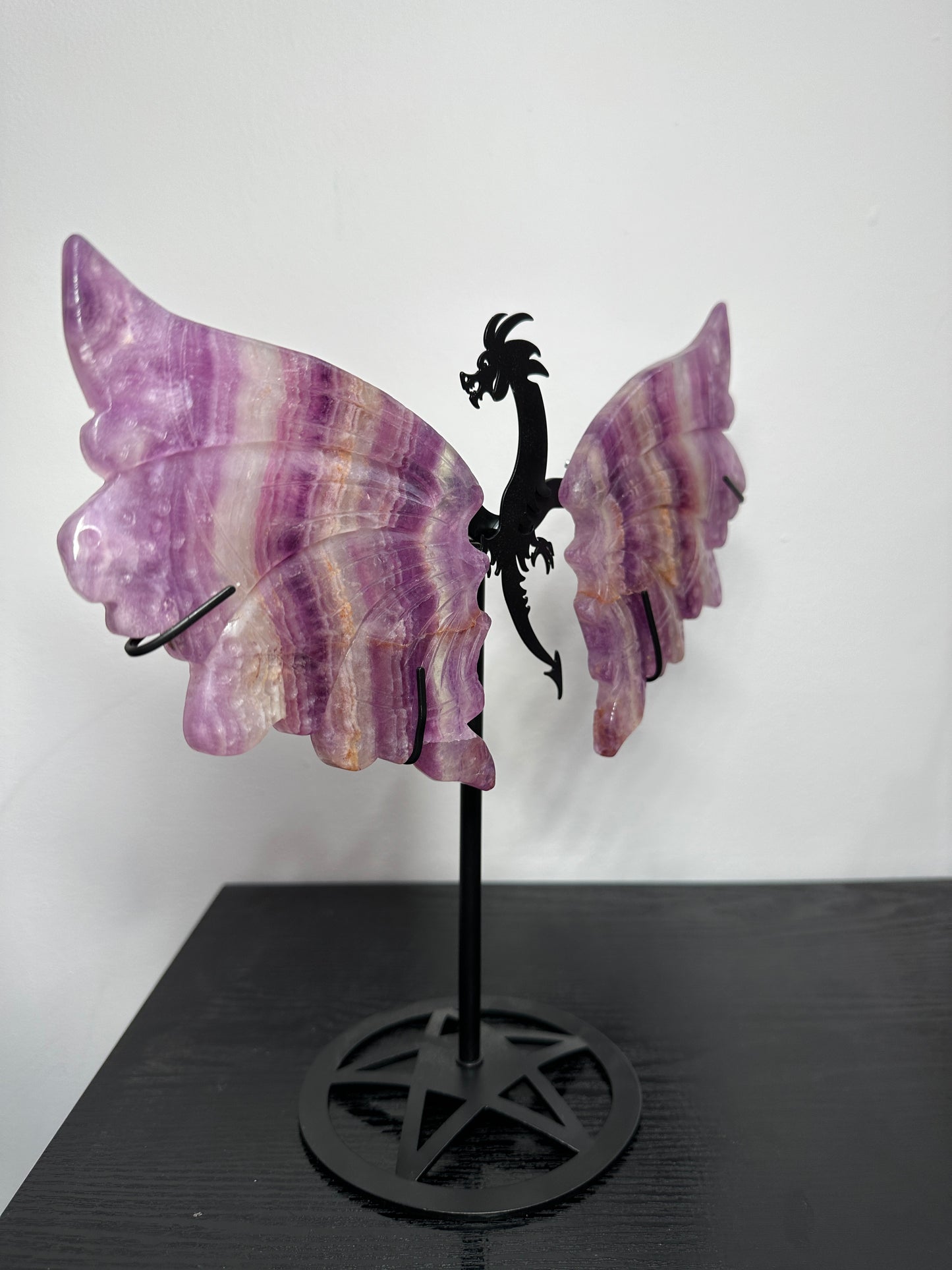 Large Purple Fluorite Wings With removable dragon 2