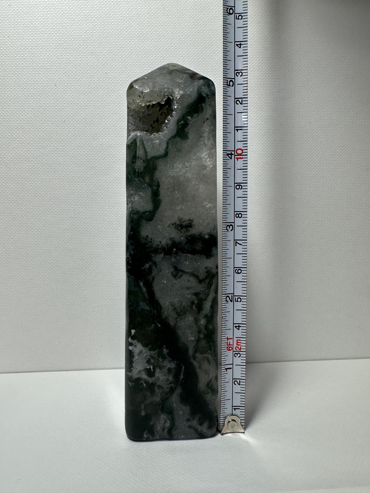 Moss Agate Druzy Tower