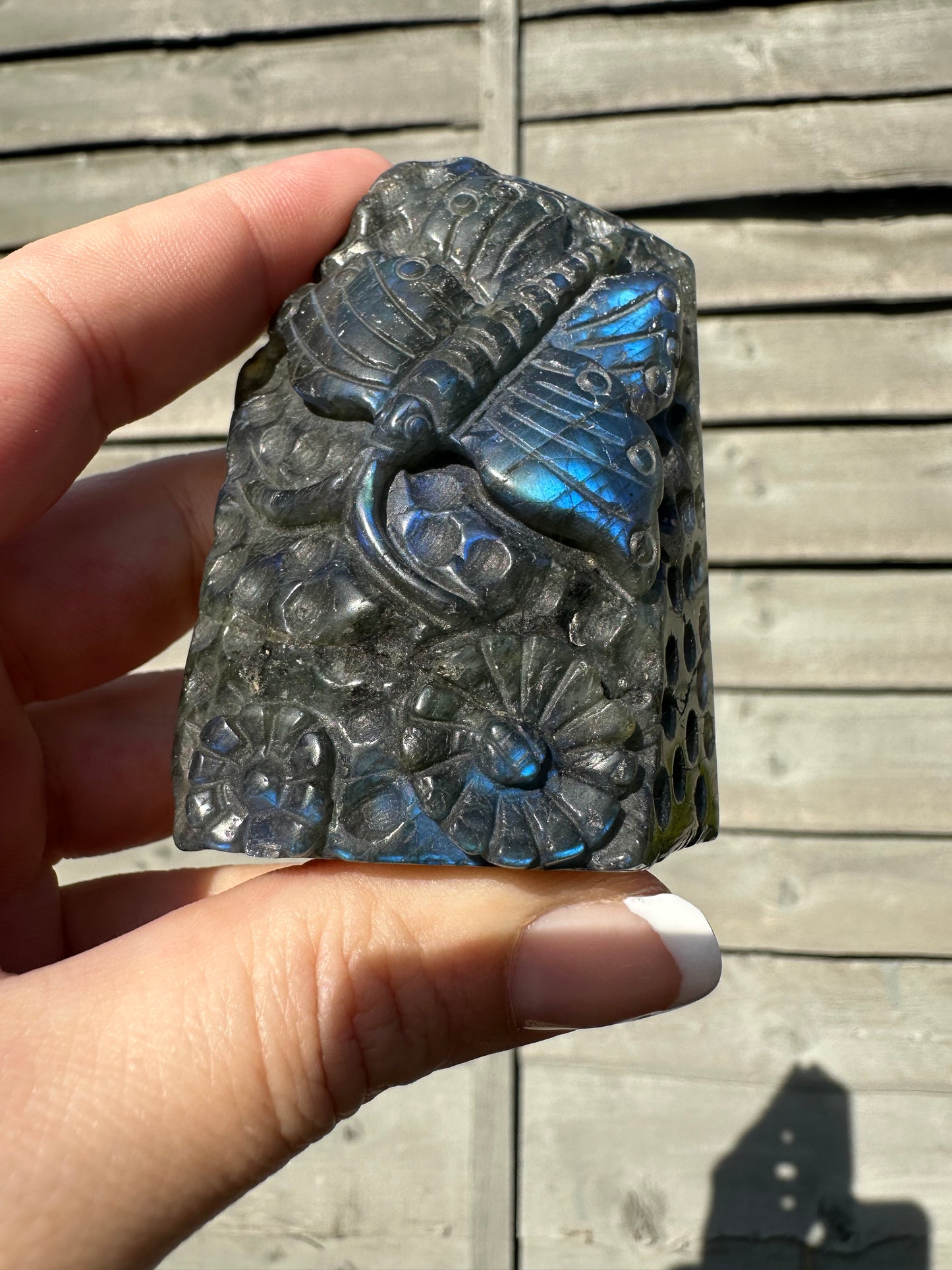 Labradorite Butterfly Carving