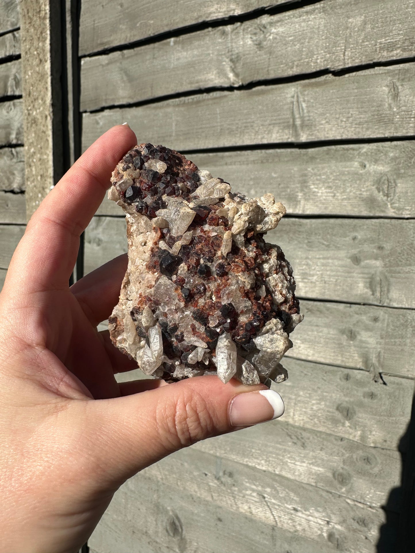 Feldspar, Smokey Quartz With Garnet 1