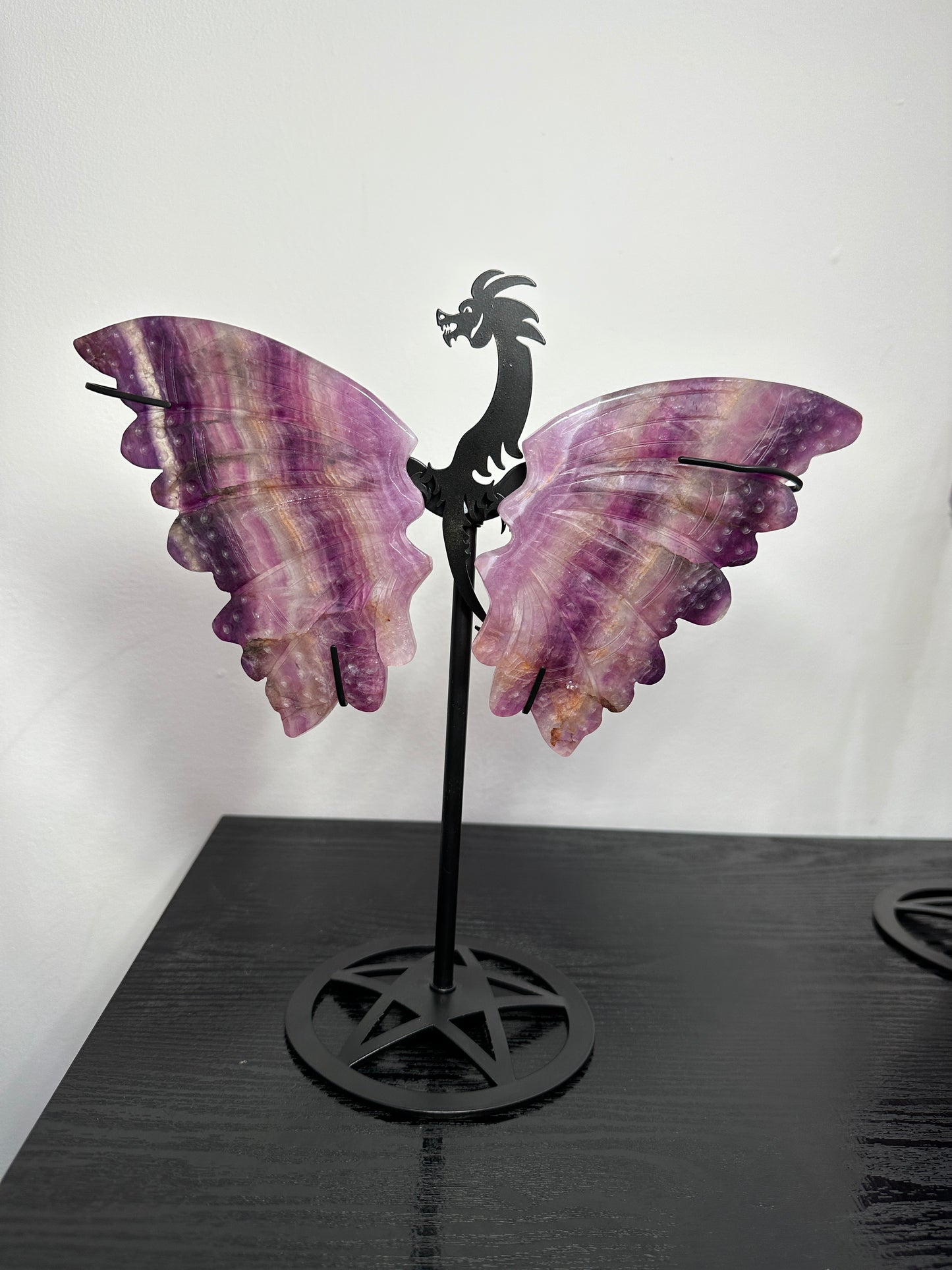 Large Purple Fluorite Wings With removable dragon