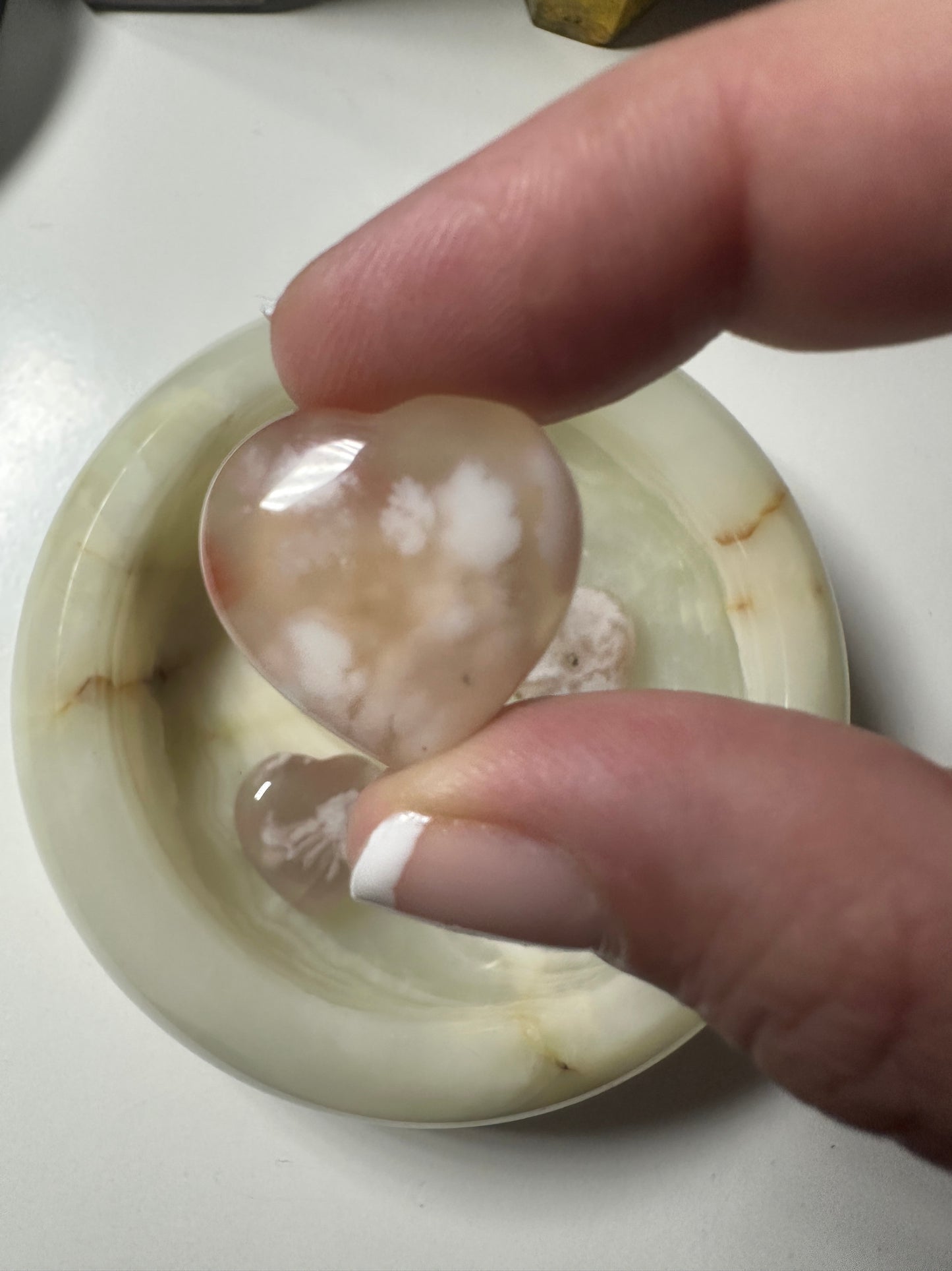 Mini Flower Agate Hearts