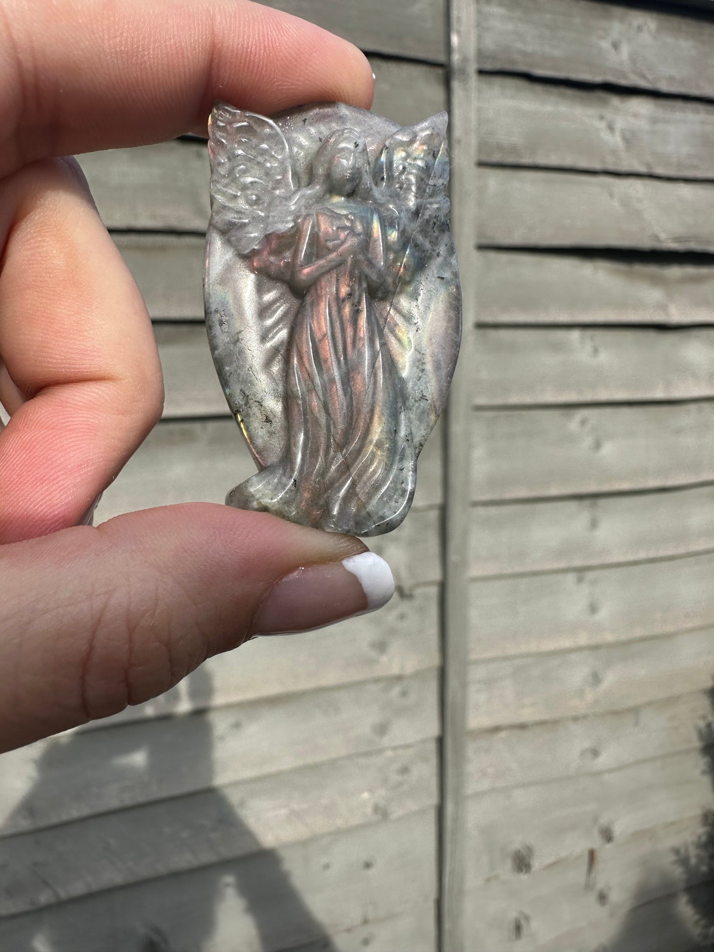 Labradorite Angel Carving