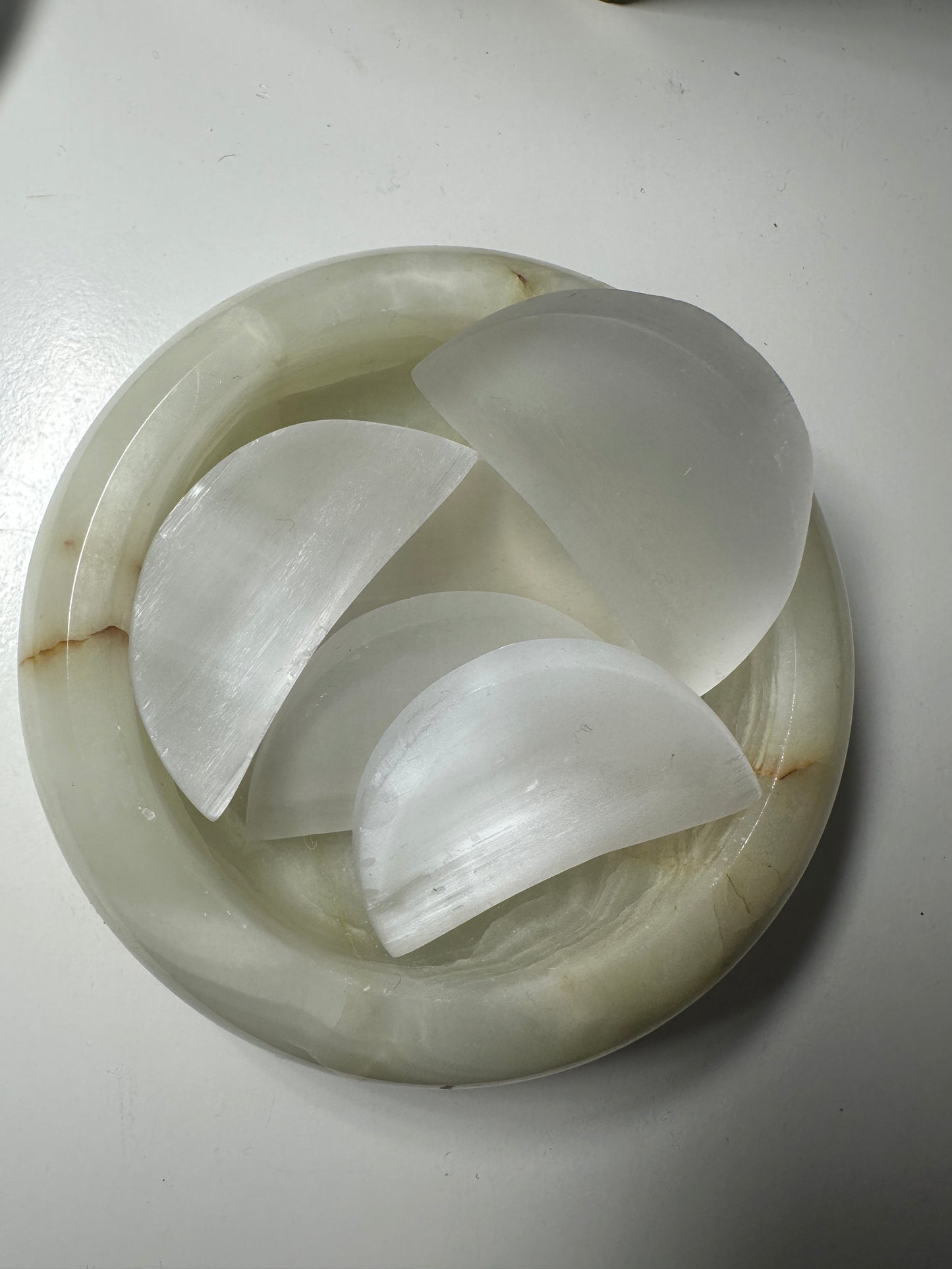 Small Selenite Moon Bowls