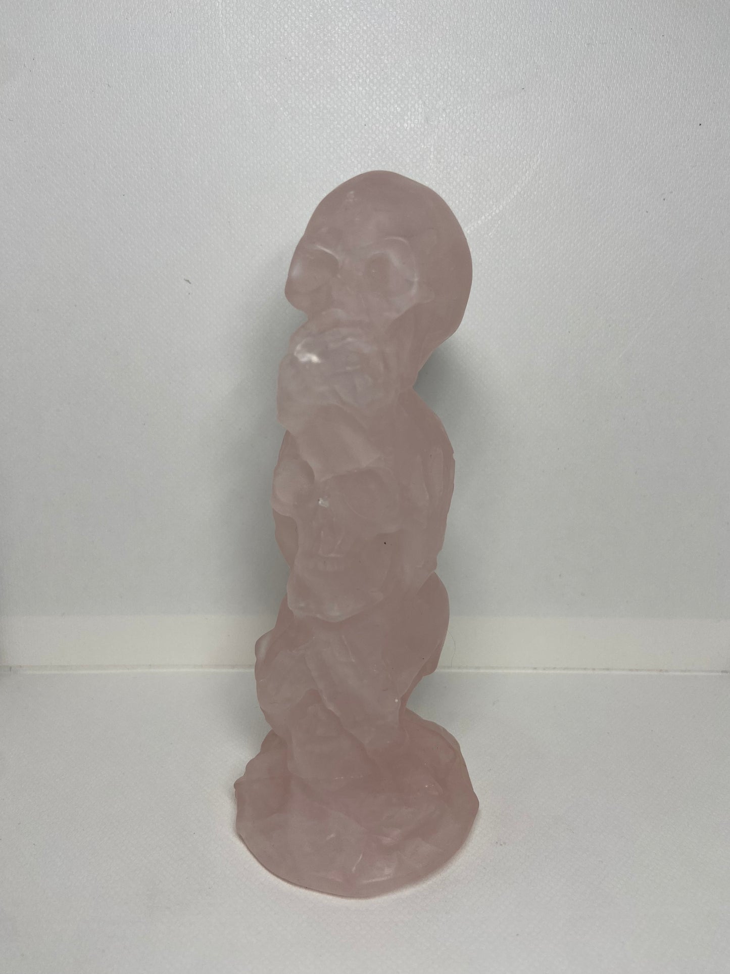 Rose Quartz Hear No Evil See No Evil Speak No Evil Skull Carving