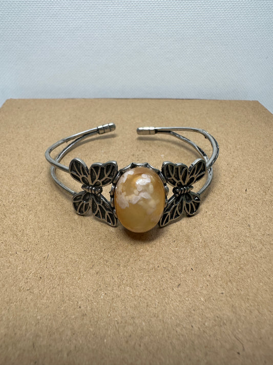 Flower Agate Bangle