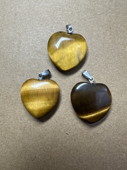 Tigers Eye Heart Pendant