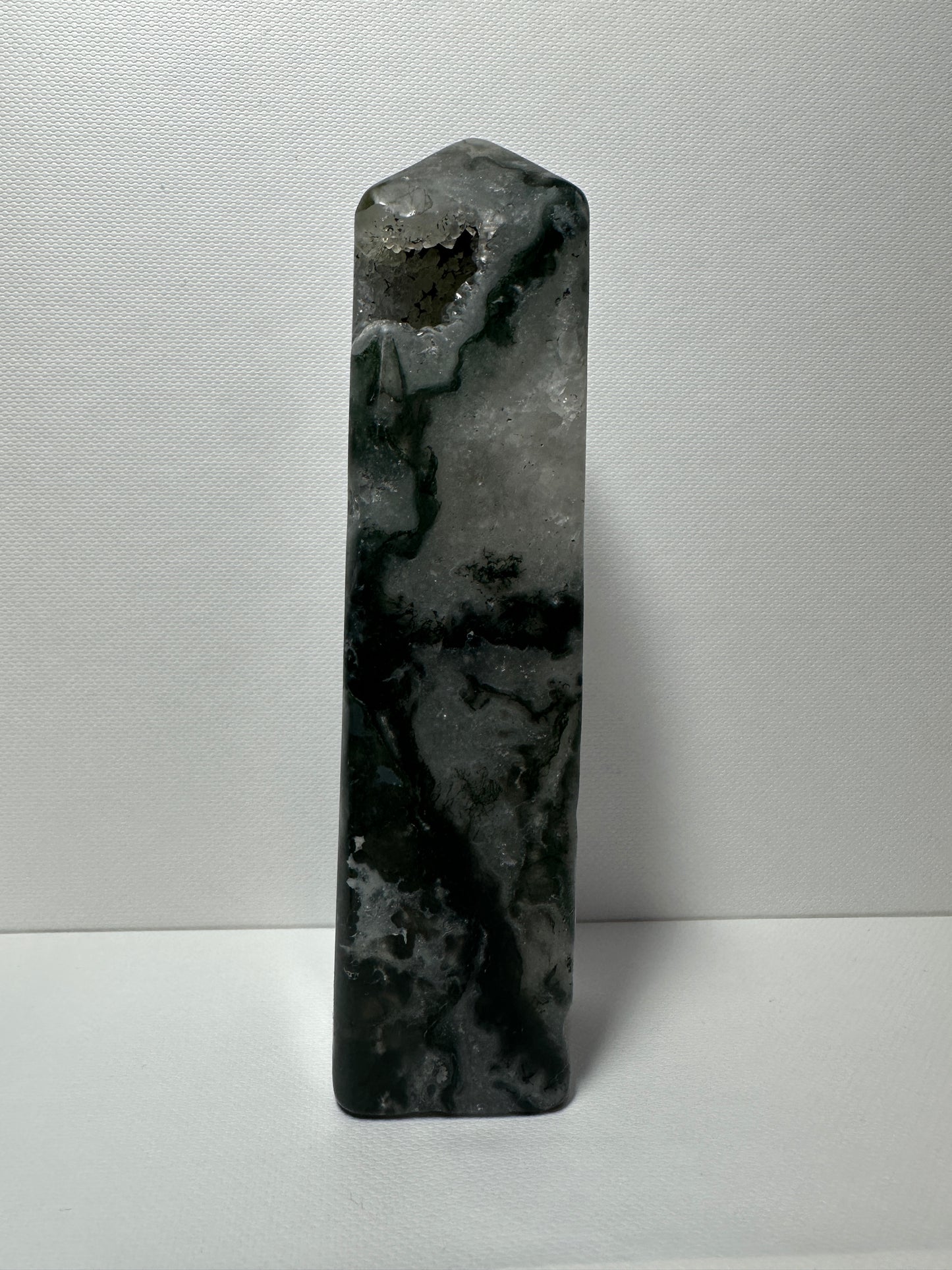 Moss Agate Druzy Tower