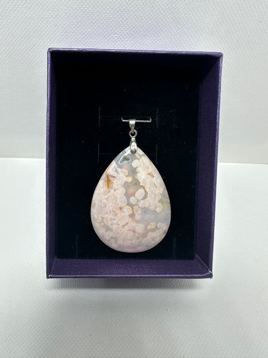 Flower Agate Pendant 1